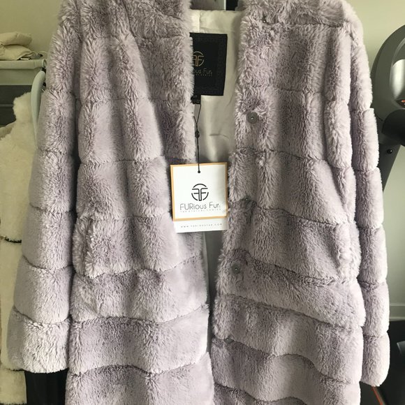 FURious Fur Brand Faux Fur Coat - Converts to Jacket - Picture 4 of 5
